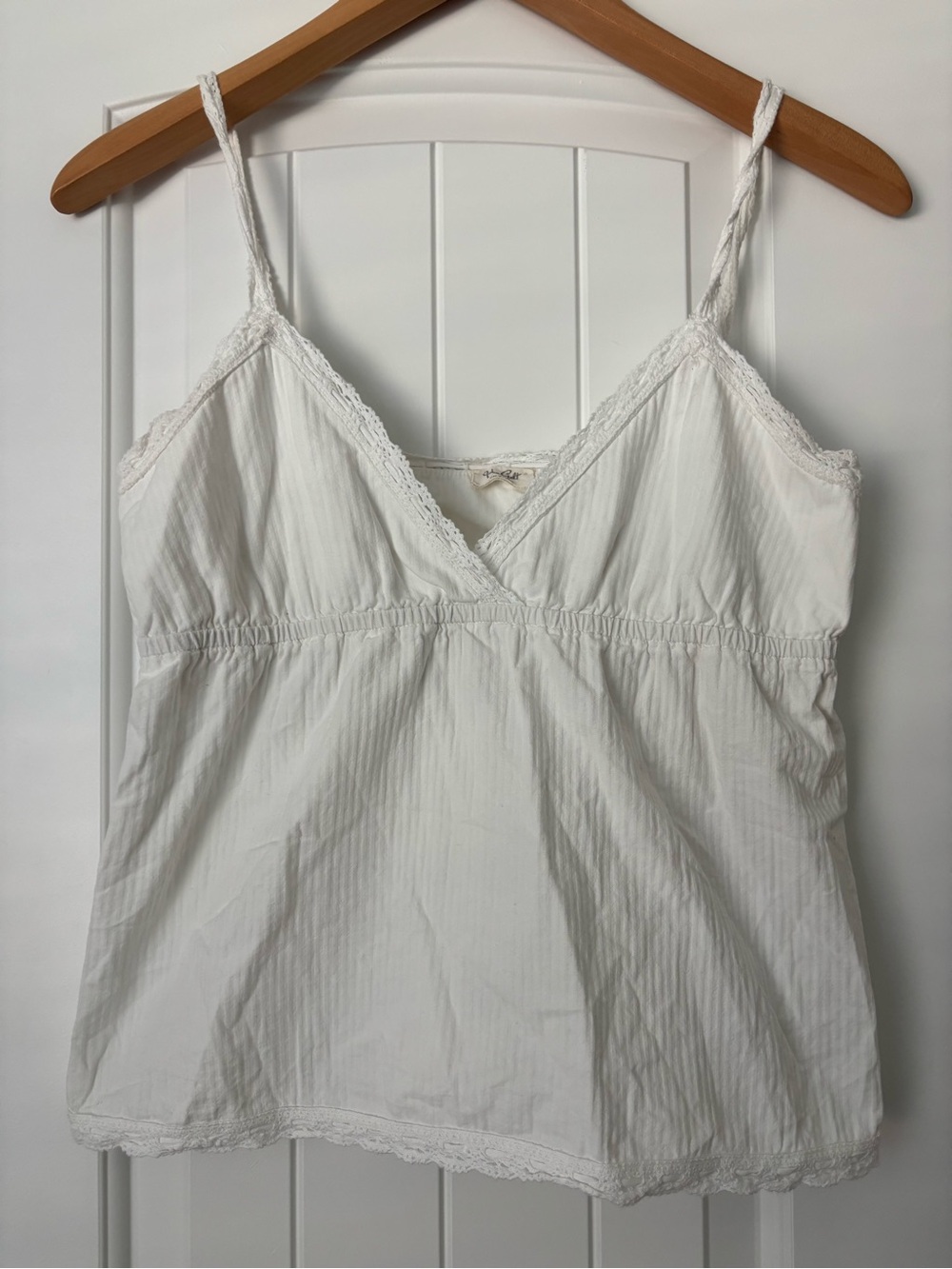 John Galt White Woven Tank Top XS
